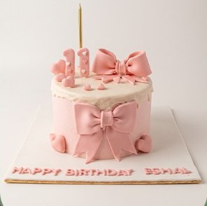 Pink Bow Designer Cake